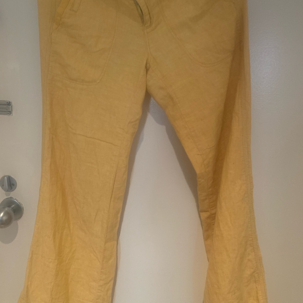 Anthropologie Pilcro Yellow Linen Pants Sz 2